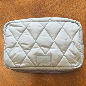 Vera Bradley Quilted Ice Blue Plastic Lined Cosmetic Pouch